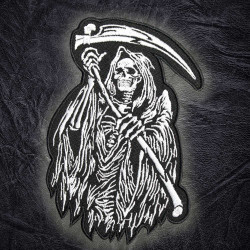 Parche de Halloween bordado con calavera de la muerte de Grim Reaper